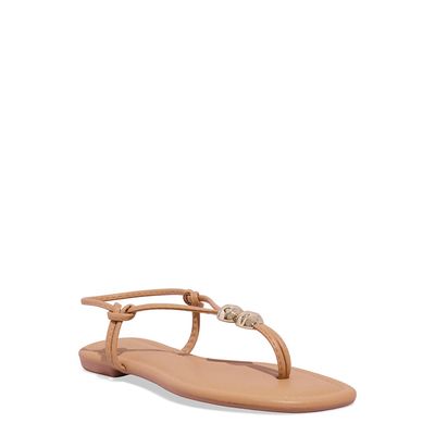 Rasteira Napa Santorine Bege Palha