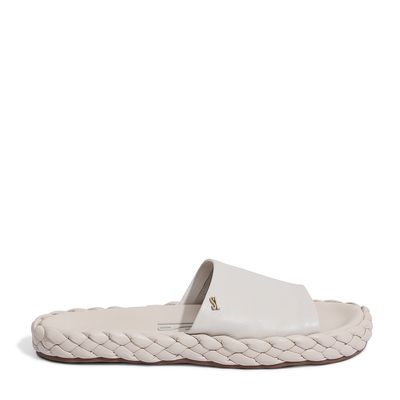 Rasteira Couro Nobre Soft Branco Gelo
