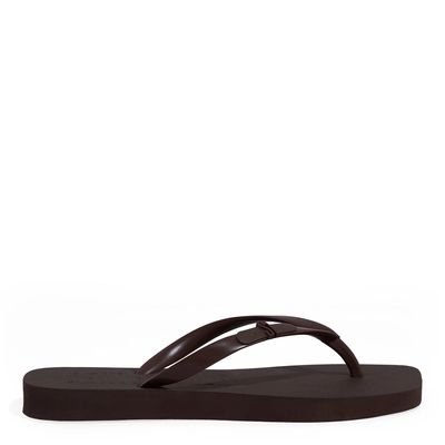 Chinelo Borracha Bico Quadrado Marrom Cocoa