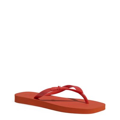 Chinelo Borracha Bico Quadrado Laranja Flame