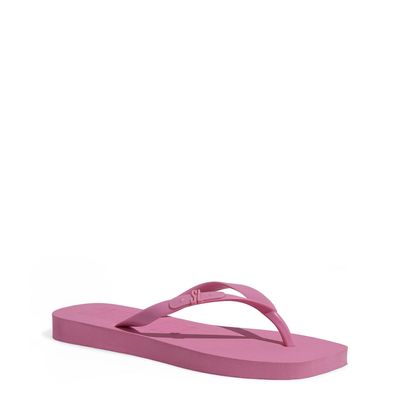 Chinelo Borracha Bico Quadrado Rose