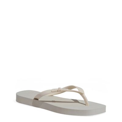 Chinelo Borracha Bico Quadrado Off White