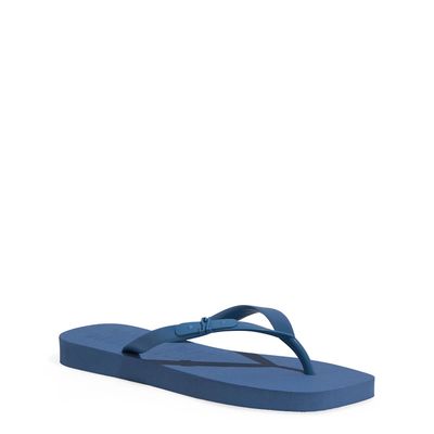 Chinelo Borracha Bico Quadrado Azul Egeo