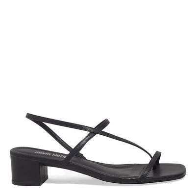 Sandália Napa Soft Salto Bloco Preta