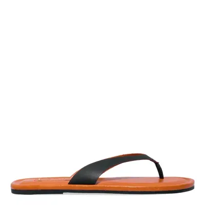 Rasteira Thong Couro Camurça Preto