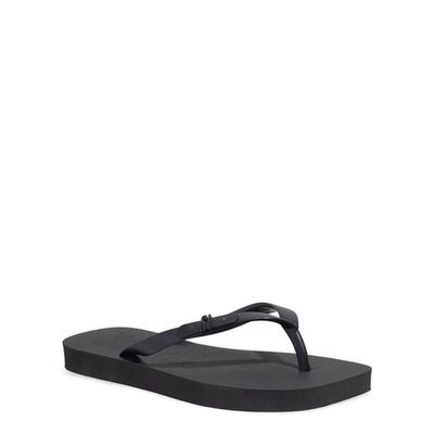 Chinelo Borracha Bico Quadrado Preto