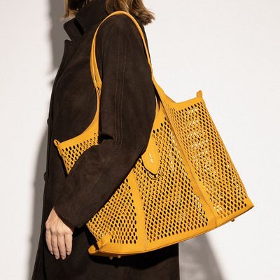 Bolsa Shopper Tela Floater Amarela Alça De Ombro