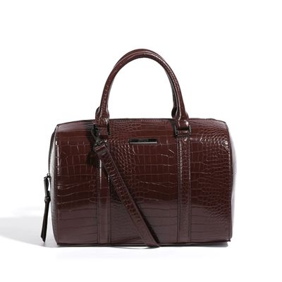 Bolsa Croco Alto Brilho Pinhao