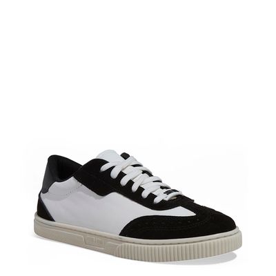 Tênis Couro Camurça Preto e Branco