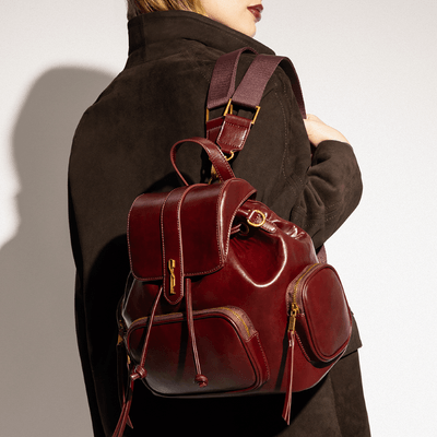 Mochila Material Rustico Roxo Berry