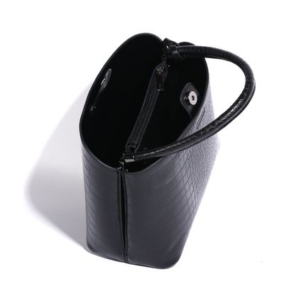 Bolsa Croco Alto Brilho Preto