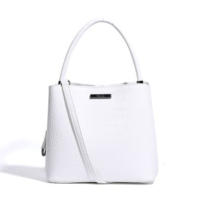 Bolsa Croco Alto Brilho Branco