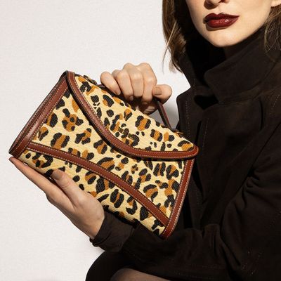 Bolsa Pequena Tramado Estampa Animal Print Onça Alça Transversal