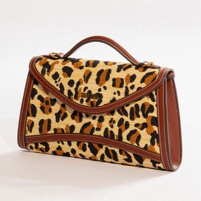 Bolsa Pequena Tramado Estampa Animal Print Onça Alça Transversal