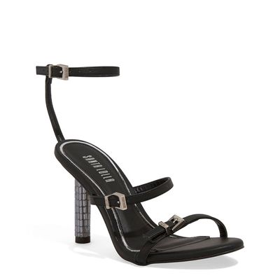 Sandália Napa Soft Salto Fino Preta