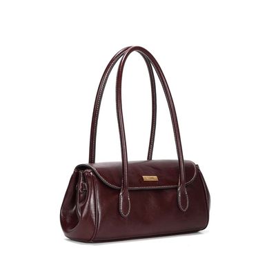 Bolsa Material Rustico Roxo Berry Alça De Ombro