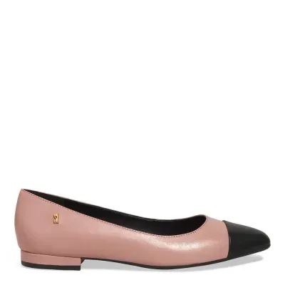 Sapatilha Couro Nobre Rosa E Preto