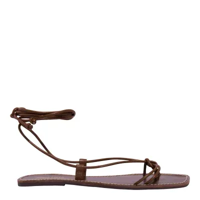 Rasteira Amarração Napa Soft Marrom Terra