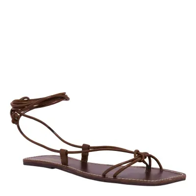 Rasteira Amarração Napa Soft Marrom Terra