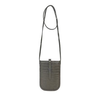 Bolsa Croco Alto Brilho Verde Militar