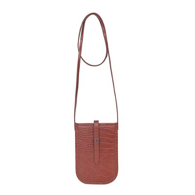 Bolsa Croco Alto Brilho Marrom Rust