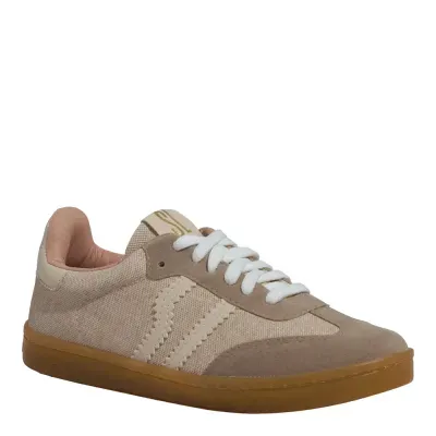 Tênis Couro Camurça Bege