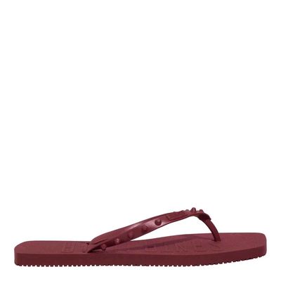 Chinelo Flip Flop Borracha Roxo Bico Quadrado Spikes