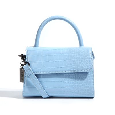 Bolsa Croco Alto Brilho Azul Nuvem