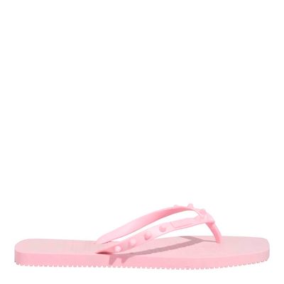 Chinelo Flip Flop Borracha Rosa Bico Quadrado Spikes