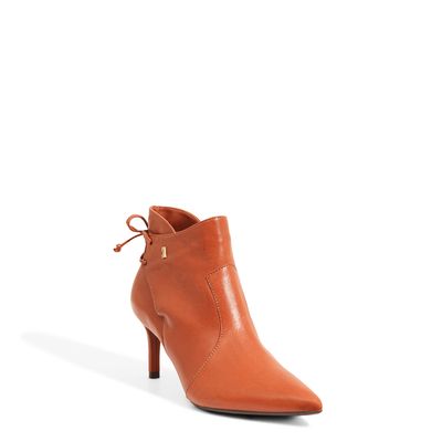 Bota Marrom Couro Salto Fino