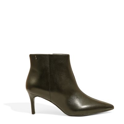Bota Preta Couro Salto Fino