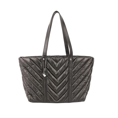 Bolsa Shopper Nylon Metalizada Preta