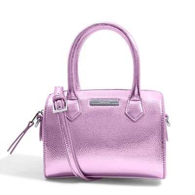 Bolsa Metalizado Rosa Quartzo