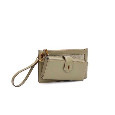 Kit Necessaire Alça De Mão e Carteira Tressê Verde Pistache