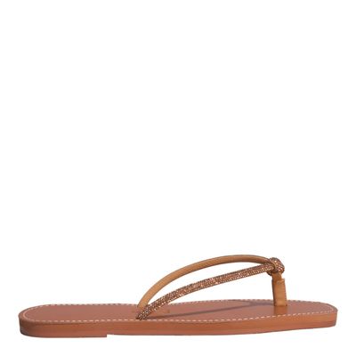 Rasteira Bico Quadrado Brilho Marrom