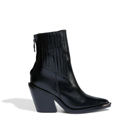 Bota Western Preta Couro Cano Médio