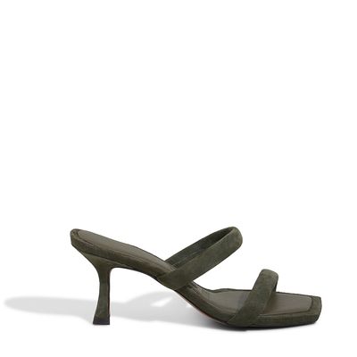 Mule Couro Camurça Premium Verde Militar