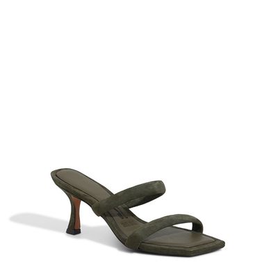 Mule Couro Camurça Premium Verde Militar