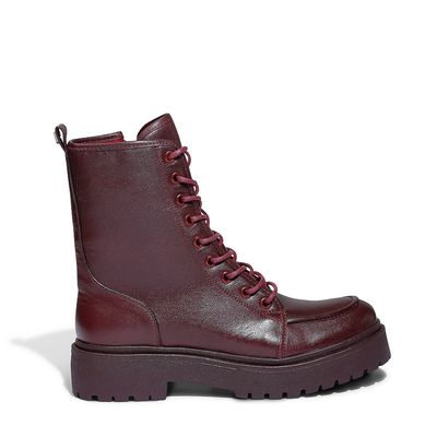 Bota Tratorada Marrom Couro Cano Médio