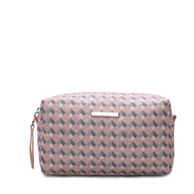 Necessaire Nylon Cubos Bege