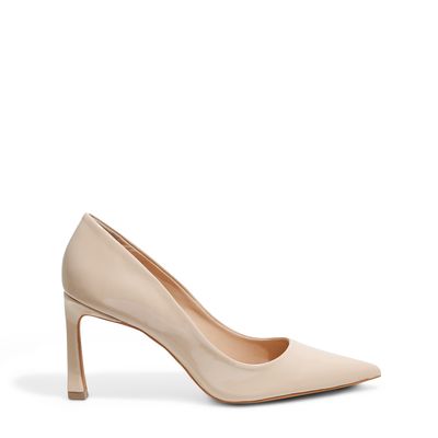 Scarpin Bege Amêndoa Verniz Salto Alto