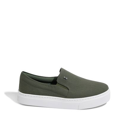 Tênis Slip On Lona Deserto Verde Militar