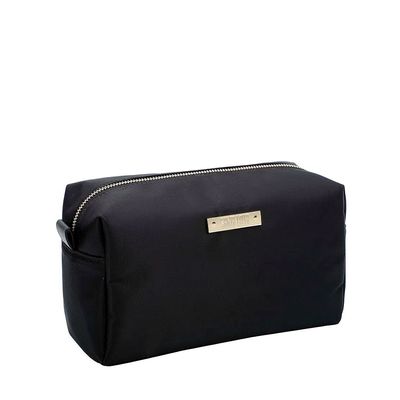 Necessaire Nylon Preto e Dourado