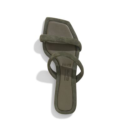 Rasteira Couro Camurça Premium Verde Militar