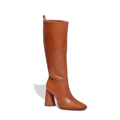 Bota Marrom Couro Cano Longo