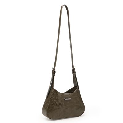 Bolsa Croco Alto Brilho Verde Militar