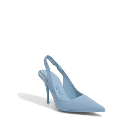 Scarpin Couro Confort Azul Nuvem