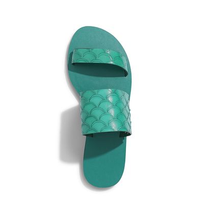 Rasteira Maxi Escamas Verde Savage