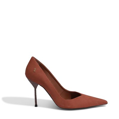 Scarpin Nobuck Marrom Safari