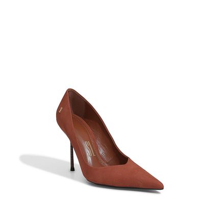 Scarpin Nobuck Marrom Safari